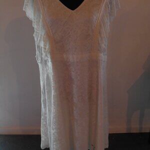 SHEIN CURVE WHITE LACE LINED PLUS DRESS 2X